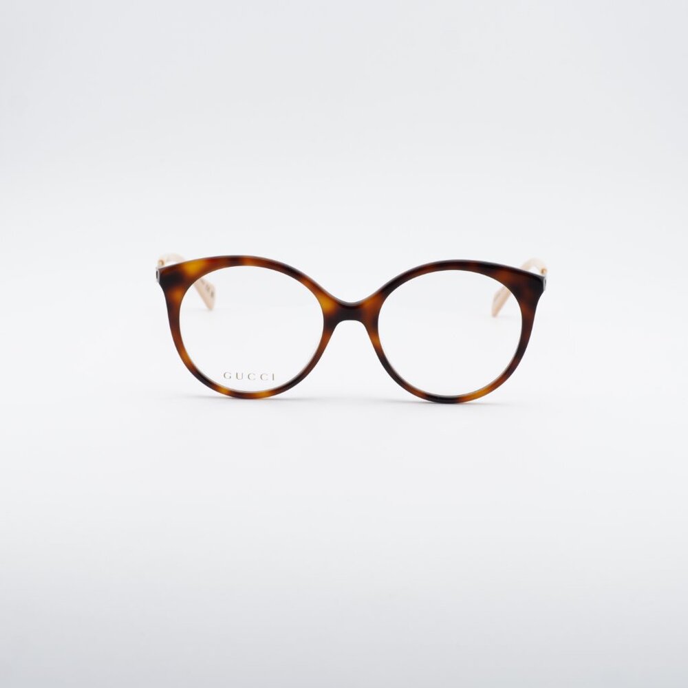 Gucci GG1009O 001 Eyeglasses Havana/Gold 52mm Round Frame - Picture 4 of 12